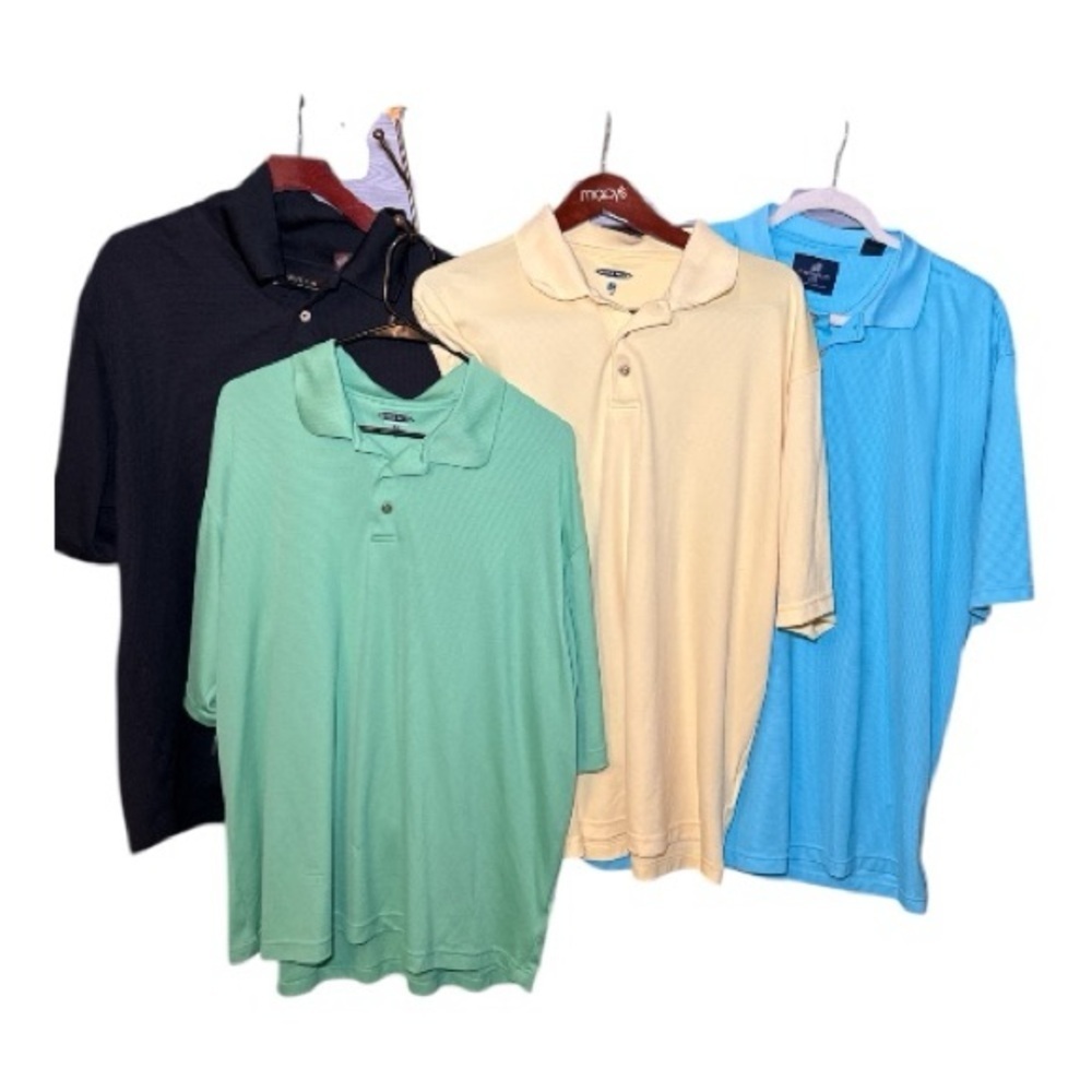 Cubavera Caribbean Joe Pebble Beach LOT of 4 Men's Polo Shirts XXL